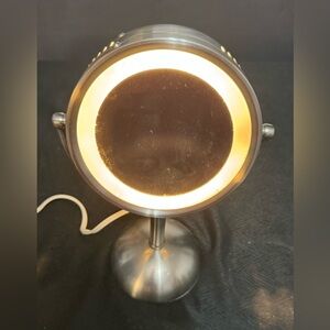 Illuminated Silver Vanity Mirror
